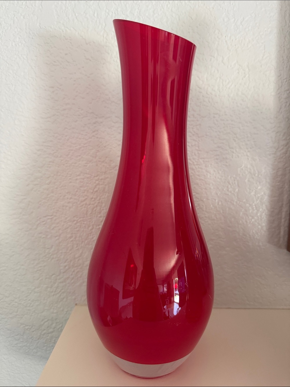Red Decorative Glass Vase